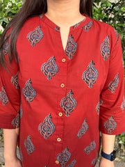 Maroon buta Shirt