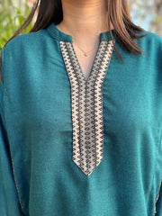 Peacock solid pocket phiran (loose fitting)