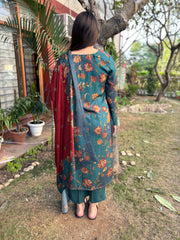 Peacock Floral Spun suit set