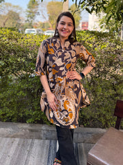 Black Overall Kalamkari Top by MySanskritam