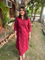 Maroon Diamond south cotton coord set - MYSANSKRITAM