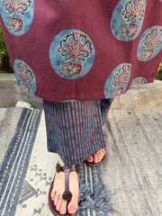 Wine Moonprint Co-ord Set Pants by Sanskritam