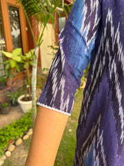 Royal Blue Ikkat Kurta sleeve detail by Sanskritam
