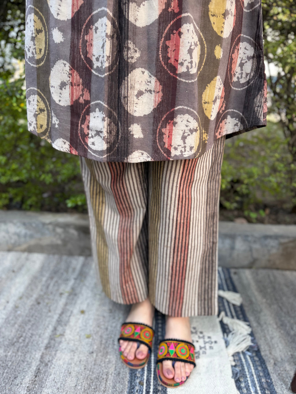 Brown Bagru Coord Set Pants by MySanskritam