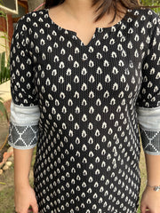 Black kantha buti kurta