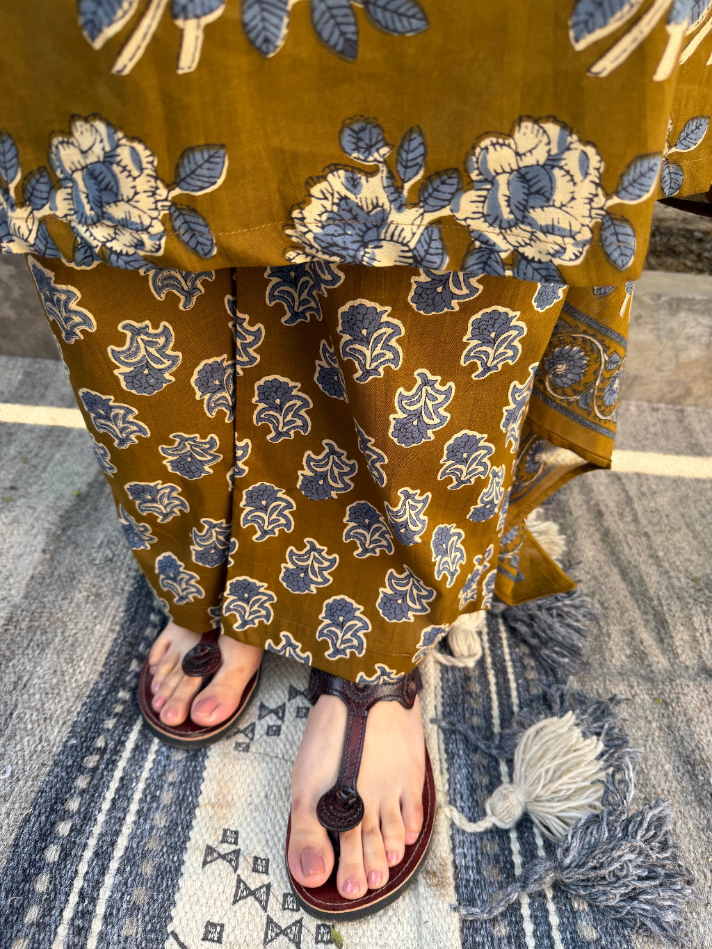 Mehendi green Full Suit Set Pants by Sanskritam