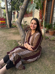 Coffee striped Aline kurta