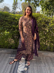 Purple Jaal Full Suit Set by MySanskritam