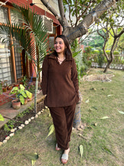 Brown imported woollen coord set