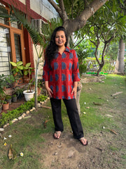 Maroon circle short kurti