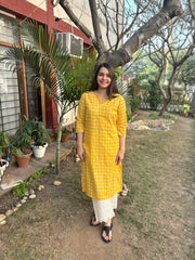 Haldi yellow geomtric kurta