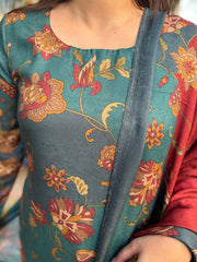 Peacock Floral Spun suit set