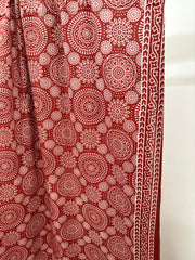 Maroon Ajrakh bindi duppata