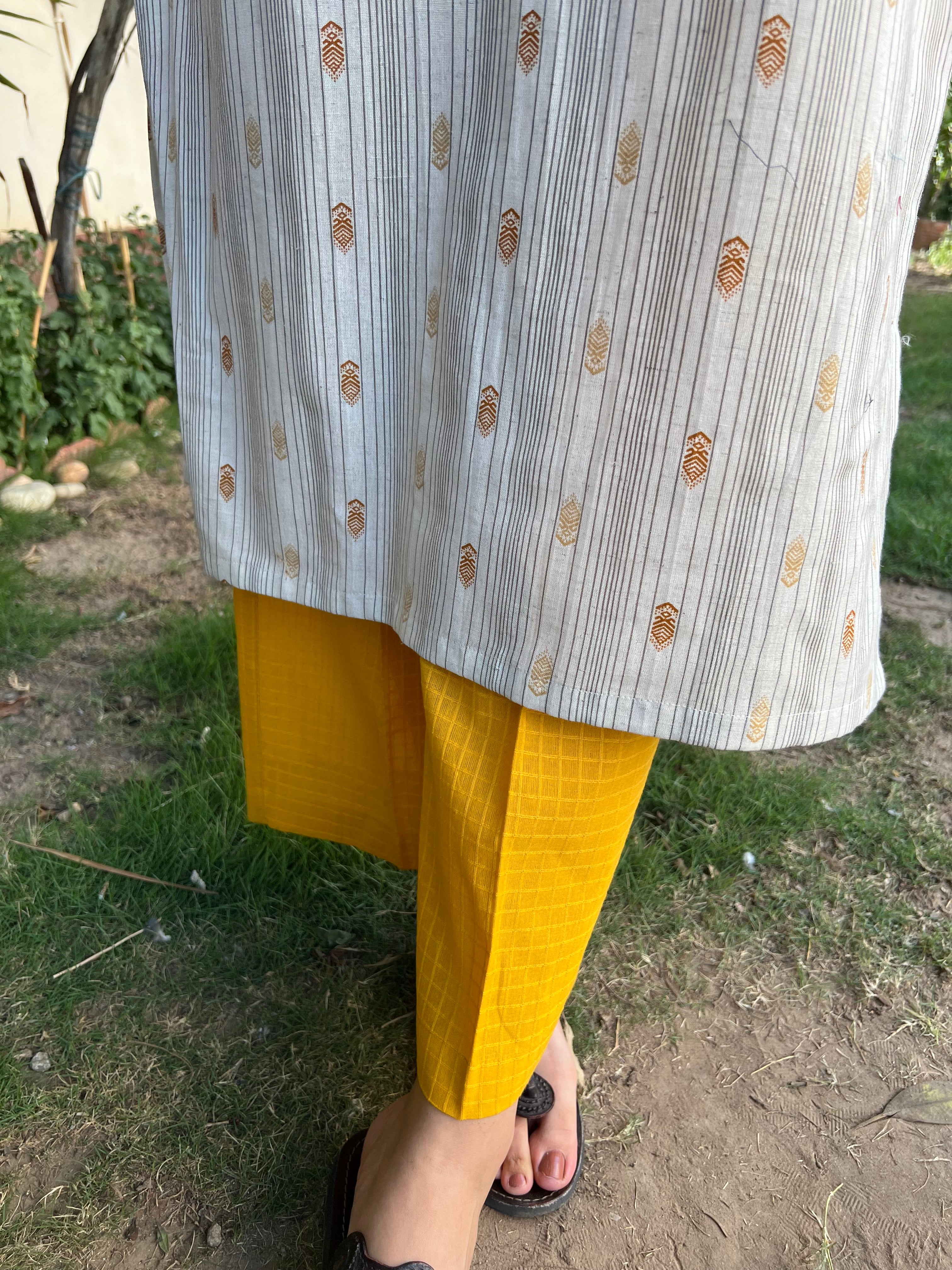 Mustard yellow Solid Palazzo - MYSANSKRITAM