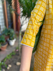Haldi yellow geomtric kurta