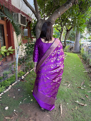 Purple Banarsi Silk Suit Set