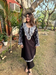 Black fully embroidered Phiran