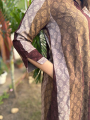 Coffee striped Aline kurta
