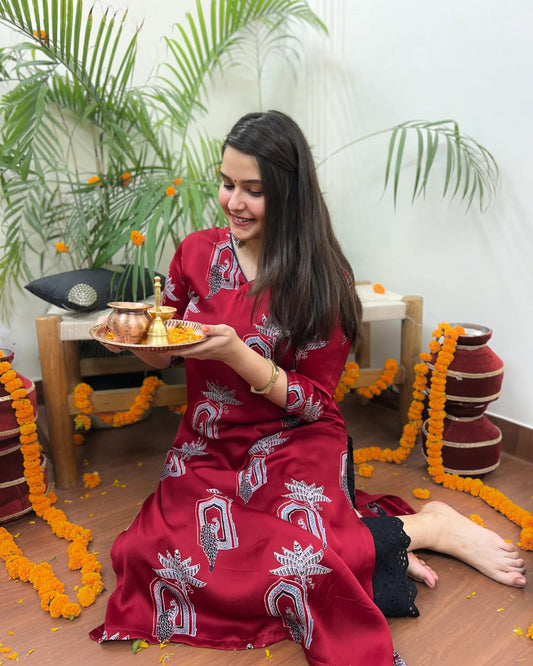 Premium Modal peacock long kurta