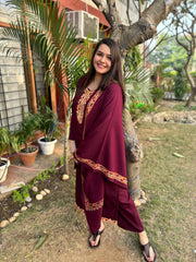 Coca cola embroidered woollen suit set