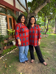 Maroon circle short kurti