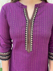 Purple Basic Ban neck kurta