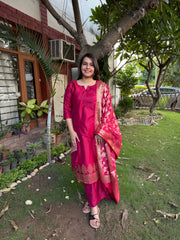 Maroon Banarsi Full suit set