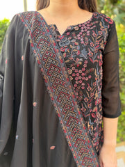 Black Lucknowi Full suit set