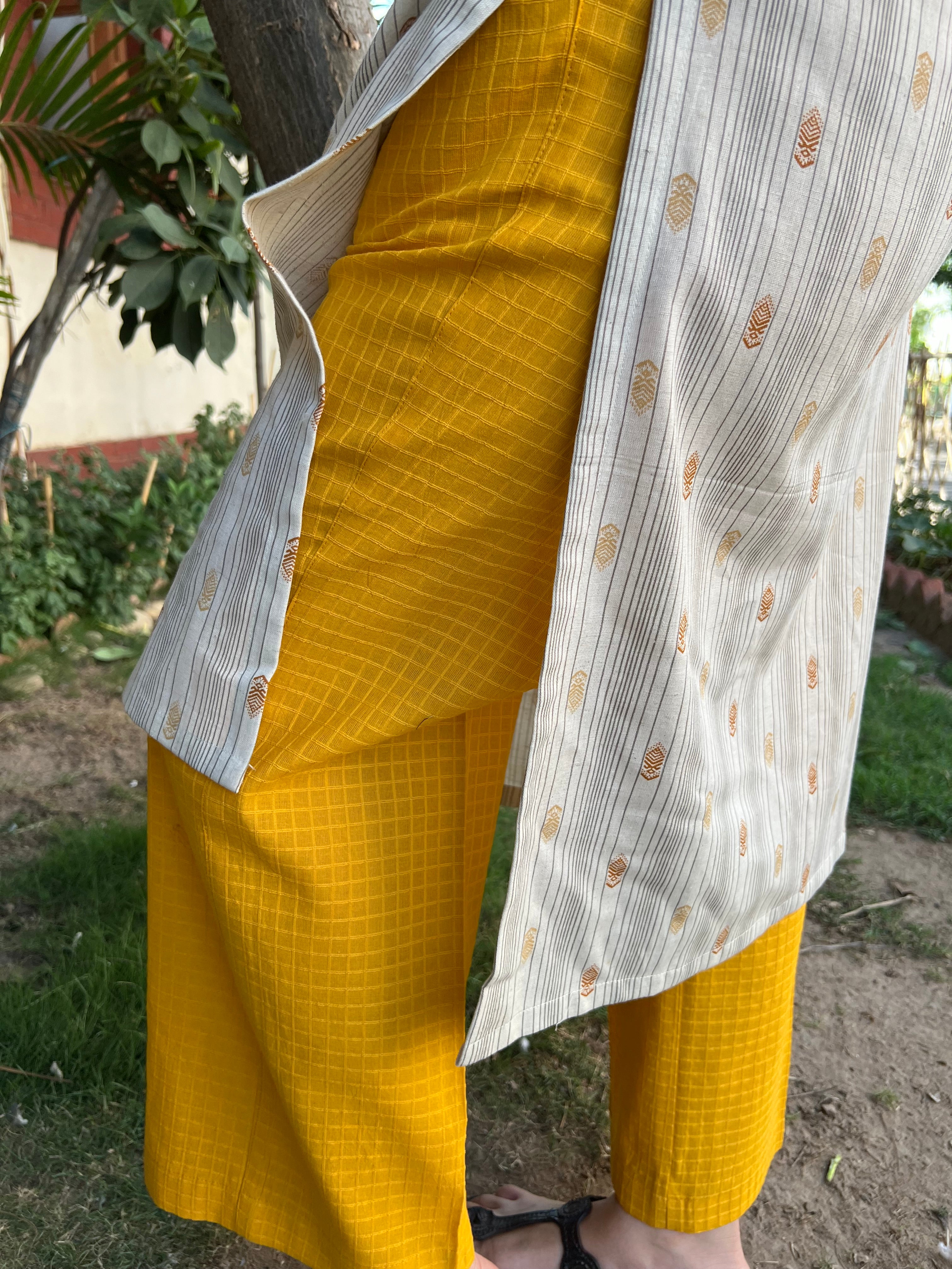 Mustard yellow Solid Palazzo - MYSANSKRITAM