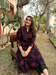 Dark Wine Slub Aline Kurta