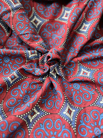 Maroon Geometric Ajrakh Fabric