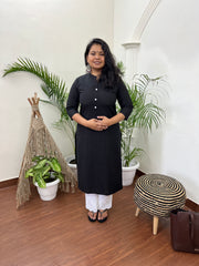 Black basic kurta - MYSANSKRITAM