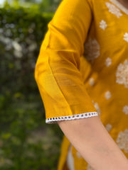 Mustard Full embroidered Long kurta
