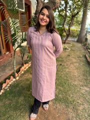 Onion pink Gold basic Woollen kurta