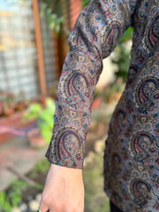 Multi ambi floral woollen short kurti