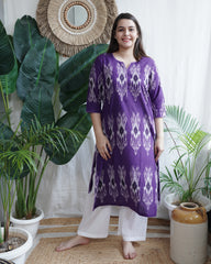 Purple Ikkat Kurta