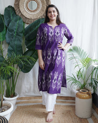 Purple Ikkat Kurta