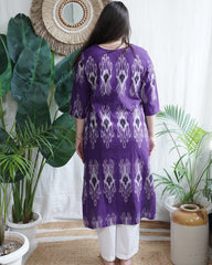 Purple Ikkat Kurta