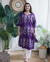 Purple Ikkat Kurta