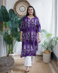 Purple Ikkat Kurta