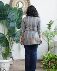 Geometric ban neck kurti