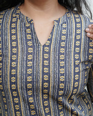 Geometric ban neck kurti