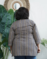 Geometric ban neck kurti