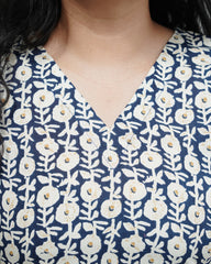 Cream overall rayon kurti