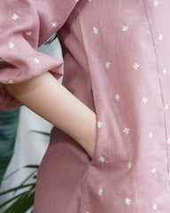 Dusty Rose Linen A-line kurta