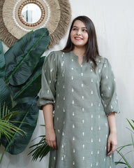 Olive Blossom A-line Kurta