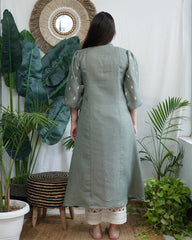 Olive Blossom A-line Kurta