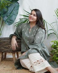 Olive Blossom A-line Kurta