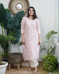 Pastel pink Lucknowi embroidered full suit set