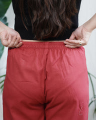 Maroon slub cotton palazzo